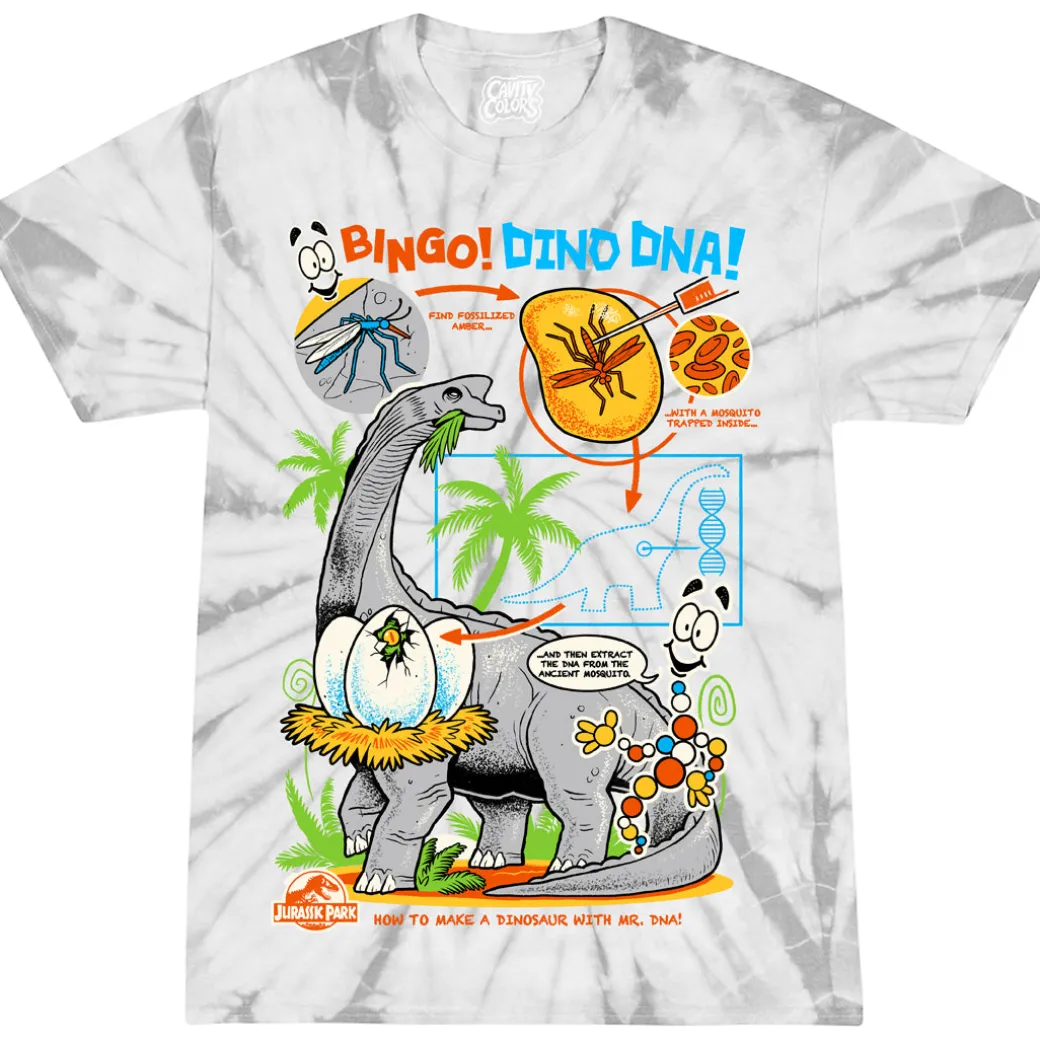 JURASSIC PARK: BINGO! DINO DNA! - TIE-DYE T-SHIRT