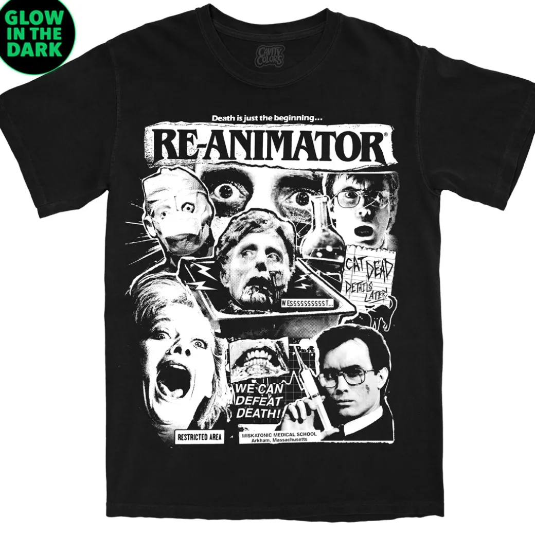 RE-ANIMATOR: DEATH DEFEATED - T-SHIRT - COMFORT COLORS (GLOW IN THE DARK)