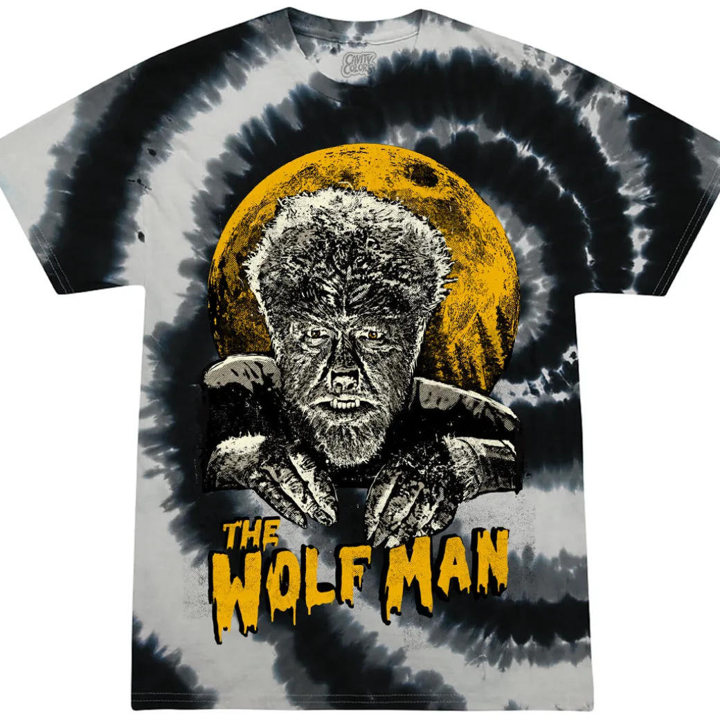 THE WOLF MAN: SAVAGE BEAST - T-SHIRT (SILVER SCREEN TIE DYE)